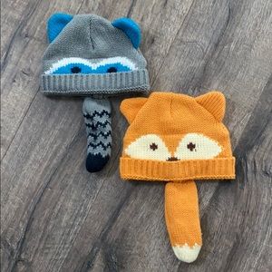 Beanie Set! Raccoon and Fox Kid’s Beanie